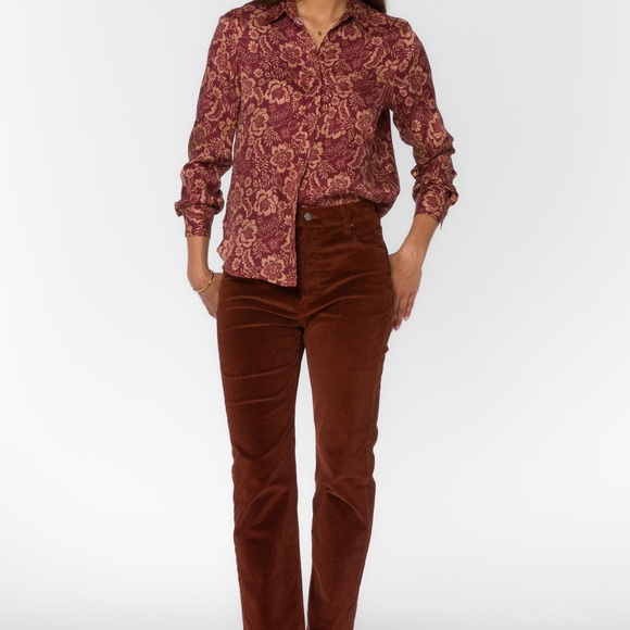 Velvet Hearts BENNETT SANGRIA FLORAL SHIRT M - Picture 8 of 12